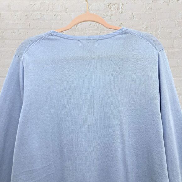 Banana Republic Forever Sweater Size XXL V-Neck Soft Blue Cotton Blend - Picture 5 of 14
